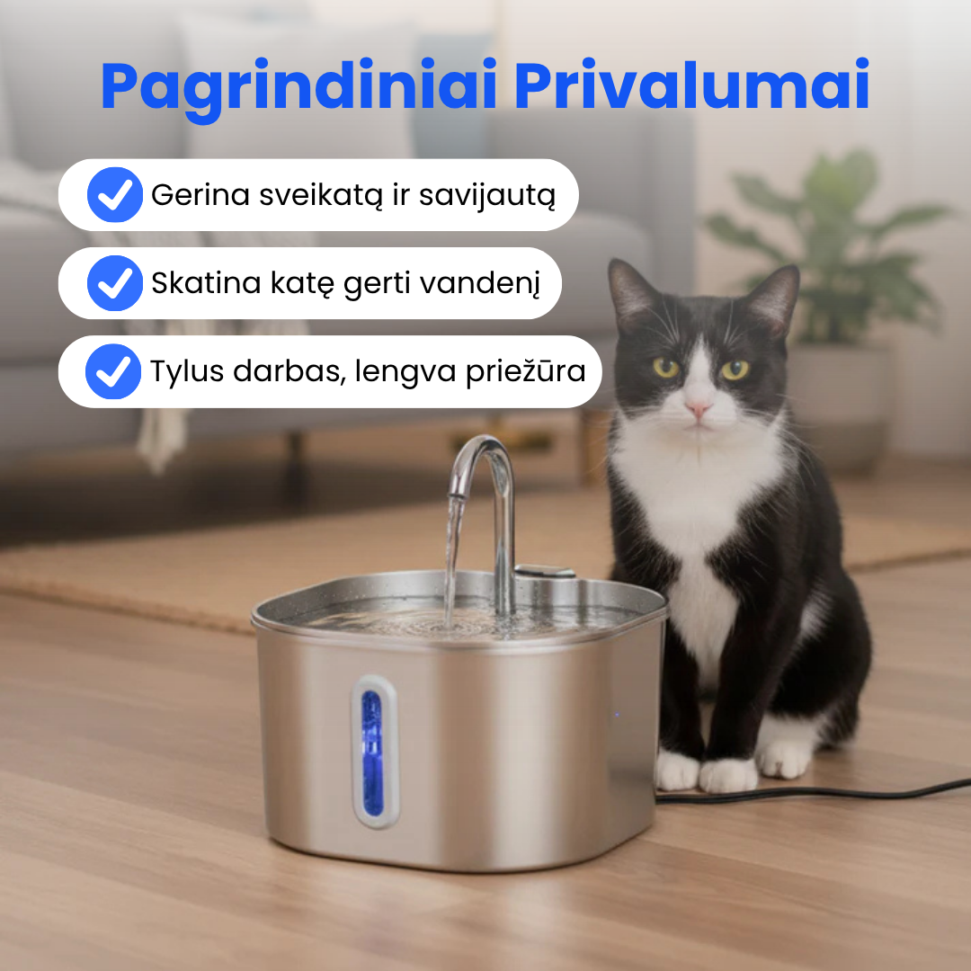 Apsaugokite savo katę nuo Šlapimo Takų ir Inkstų Problemų su AquaFlow™