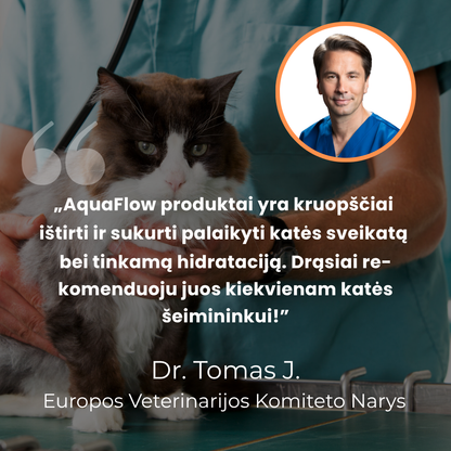 Apsaugokite savo katę nuo Šlapimo Takų ir Inkstų Problemų su AquaFlow™